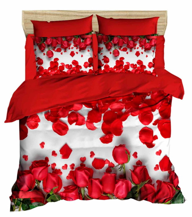 L'essentiel linge de maison Juego de funda nórdica doble 200 x 220 cm con diseño 3D en Blanco, Rojo y Verde L'essentiel linge de maison Juego de funda nórdica doble 200 x 220 cm con diseño 3D en Blanco, Rojo y Verde